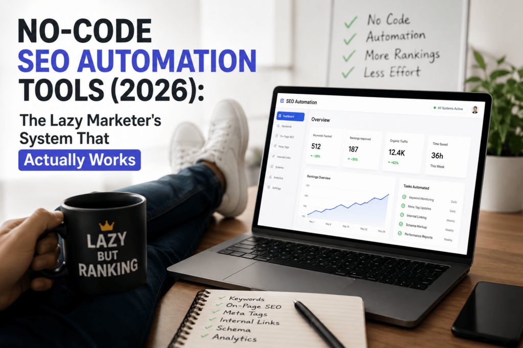 No-Code SEO Automation Tools (2026): The Lazy Marketer’s System That Actually Works