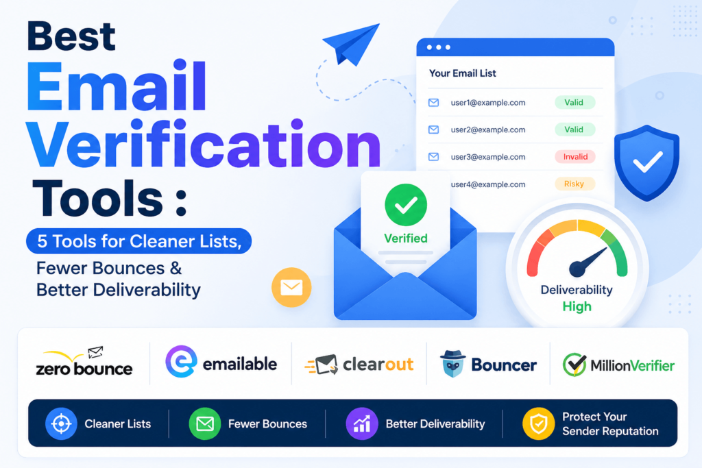 Best Email Verification Tools : 5 Tools for Cleaner Lists, Fewer Bounces & Better Deliverability